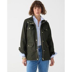 J Crew Womens New Downtown Field Jacket 2XS XXS Moss Green Waxed Cotton Utility